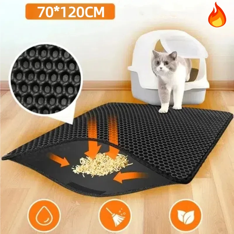 Cat Litter Mat Non Slip Big Pet Litter Box Filter Mat Double Layer Wear Resistant Waterproof Cat Litter Mat Pet Clean Supplies Cat Litter Mat Non Slip Big Pet Litter Box Filter Mat Double Layer Wear Resistant Waterproof Cat Litter Mat Pet Clean Supplies