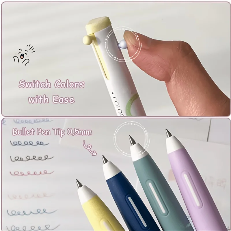 다양한 색상의 젤 펜 2팩(랜덤 색상), 0. 5mm 심플 3색 펜, 저널링용 마커 펜, 삼각형 배럴 드로잉 펜, 3색 일체형 다기능 필기용 펜, 사무용 및 학습용품, 빈티지 스타일 사무용 서명 필기 도구 |