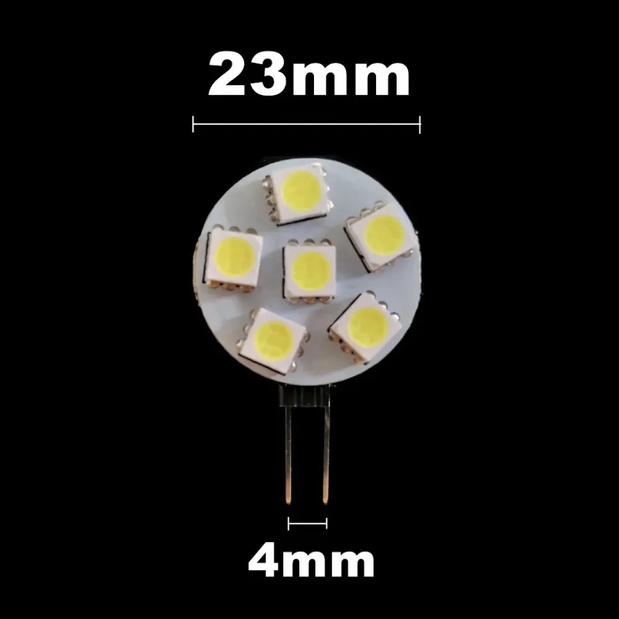 4.8W G4 소켓 5050 SMD Led 전구 DC 12V 할로겐 바이핀 램프 교체 LED 전구 1.2W 1.8W 2.4W 따뜻한 흰색/차가운 흰색 Led 조명