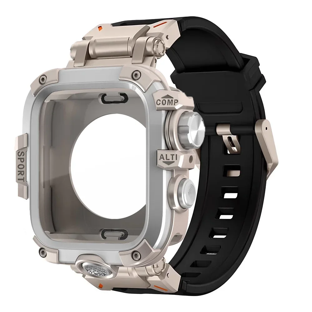 Versatile Silicone Loop Bracelet Band with Metal Cover
