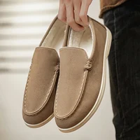 Warm Fur Men Casual Shoes Fashion Lazy Shoes Male Breathable Slip-on Mens Suede Driving Shoes Comfortable Loafers Moccasins