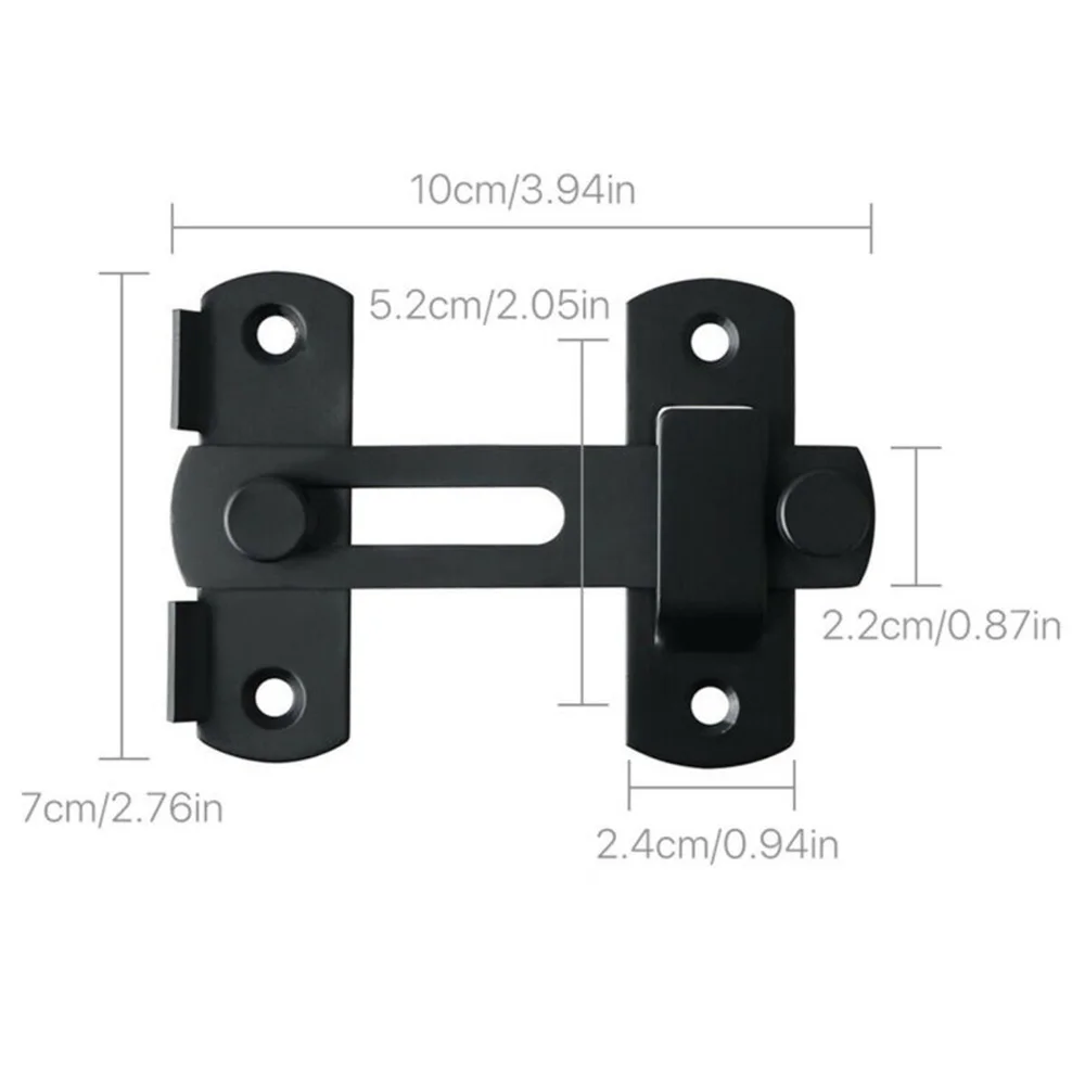 Description Picture 4 of item3-Layers Gate Latch Bolt Door Flip Latch Installation Latch Lock Matte Black Safety Screws Stainless Steel High Quality