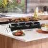 Raclette Table Grill Electric Indoor Grill Korean BBQ Grill,Removable 2-in-1Non-Stick Grill Plate Fast Heating 8Cheese Melt Pans 4