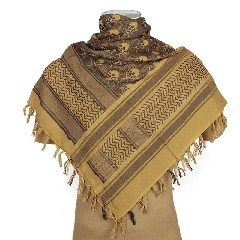 Multifunctional Shemagh Head Scarf - 100% Cotton Keffiyeh Desert Army Wrap