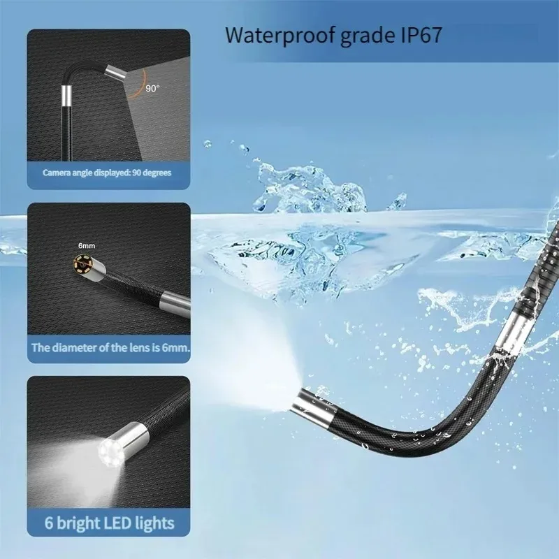 스티어링 내시경 휴대폰 카메라 고화질 카메라 HD 1080P 자동차 에어컨 파이프라인 감지 방수