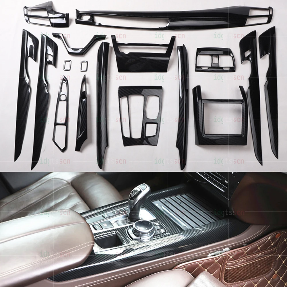 Kohle faser für BMW x5 f15 x6 f16 Mittel konsole Schalthebel verkleidung m  Leistungs aufkleber Auto innen zubehör - AliExpress
