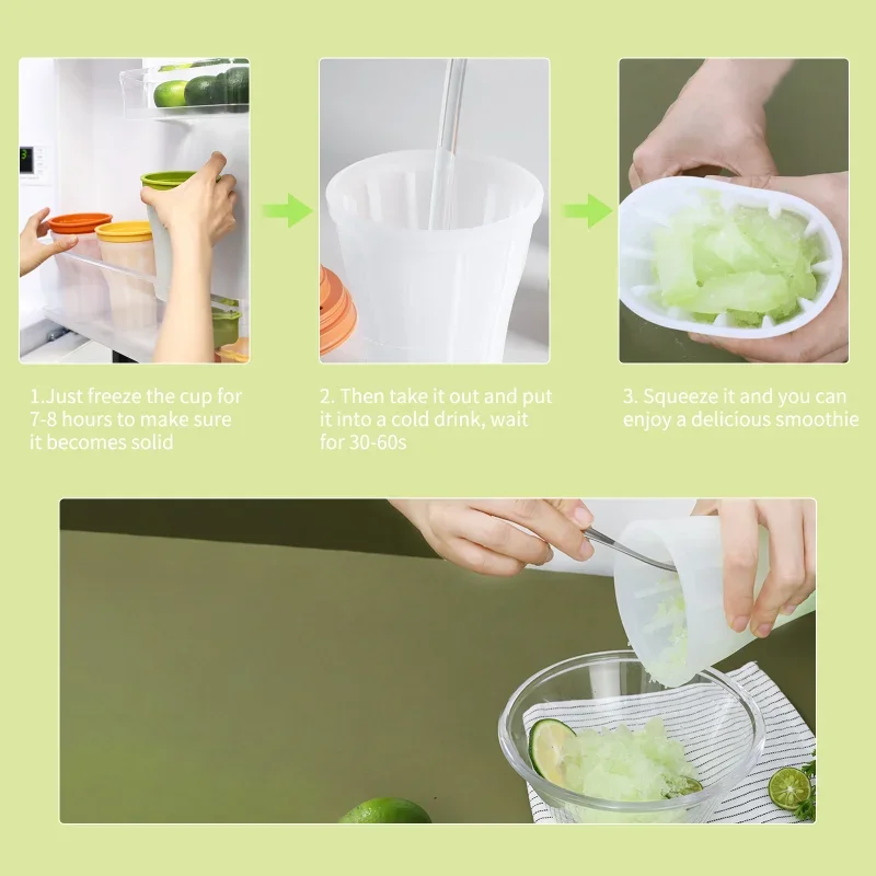 Summer Squeeze Homemade Milkshake Bottle 150mL Pill-proof Smoothie Cup Pinch Fast Cooling Magic Cup Ice Cream Slushy Maker