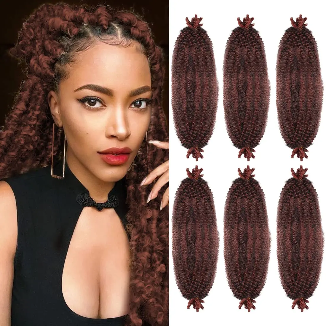 

SAMBRAID Synthetic Springy Afro Twist Hair Pre Fluffed Marley Hair for Spring Twist Crochet Hair Soft Distressed Butterfly Locs