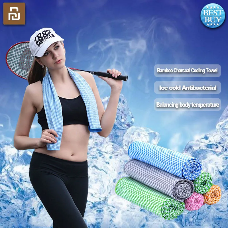 

Youpin Cold Sense Towel New Bamboo Charcoal Fiber Sports Quick-drying Towels for Outdoor Running Gym Yoga Beach Ice Cold Towels