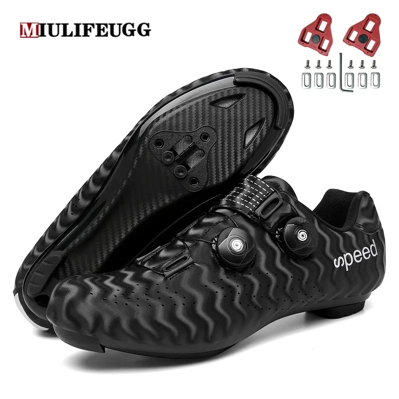 Speed Cycling Flat Shoes MTB with Clits Route Men Road Dirt Bike Sneakers Racing Women Bicycle Mountain Footwear Cleat Spd