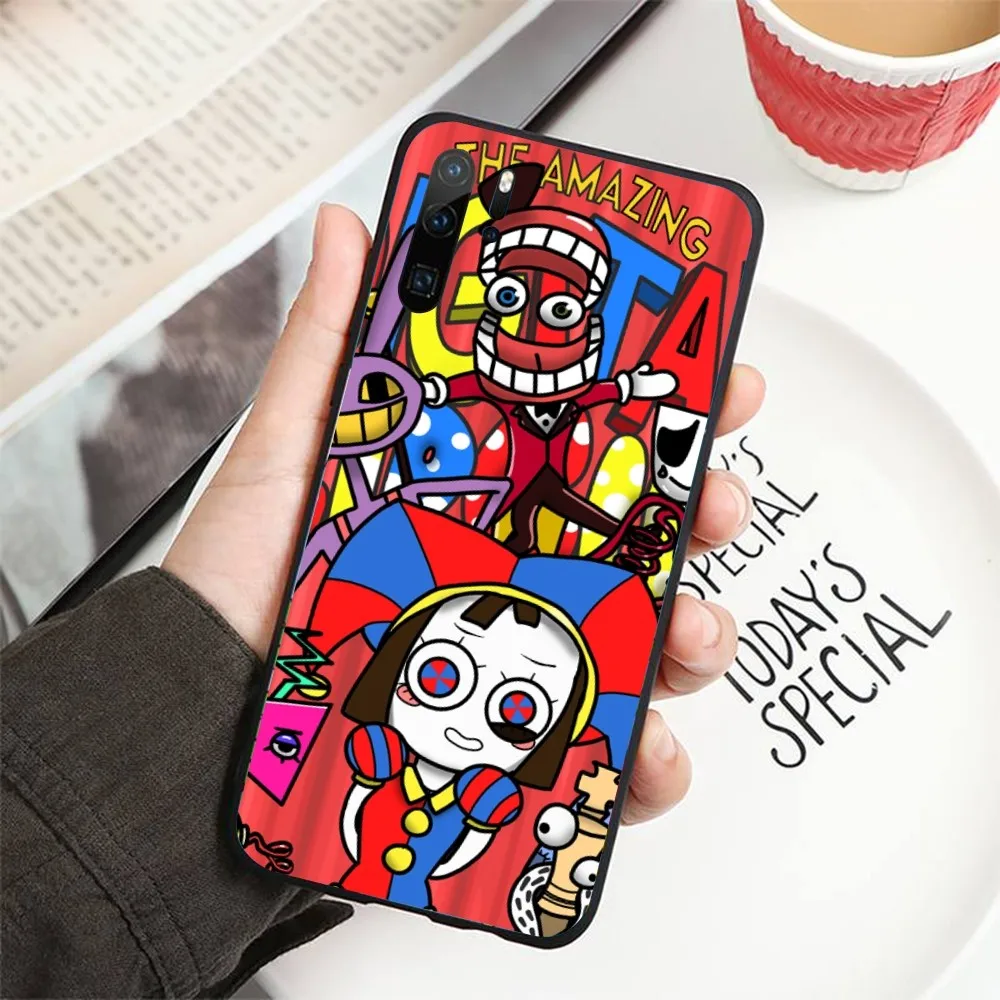 Geweldige Digitale Circus Mobiele Telefoon Case Voor Huawei P50 P40 P30 Pro Lite P Smart 2021 2019 Magic 3 Zwarte Zachte Telefoon Cover Funda