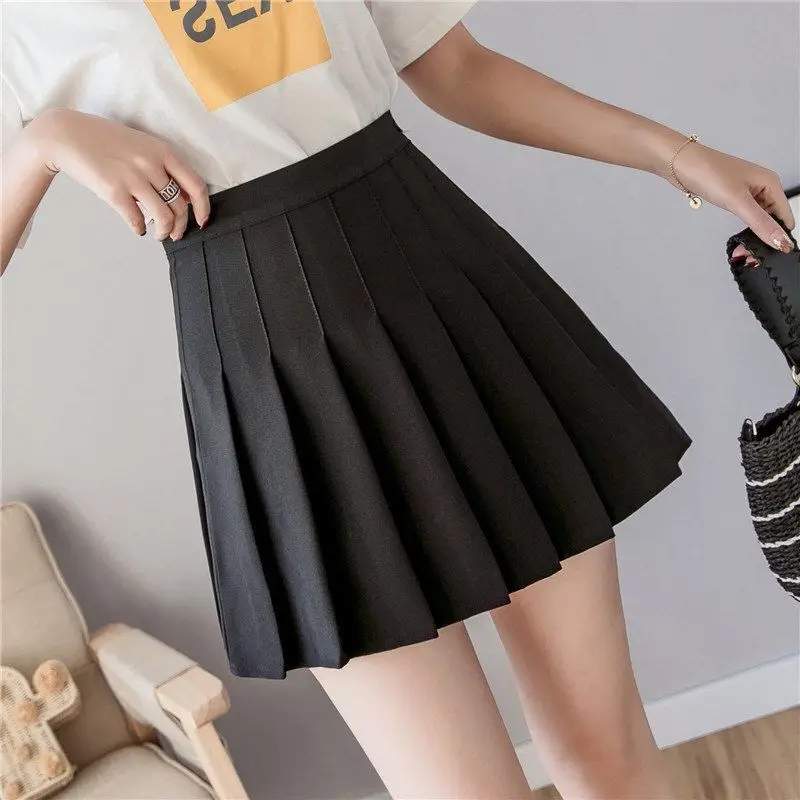 Plaid Skirt Pleated High-Waist Women's Summer A-Line Korean College Style School Girls Eam Dance Clothing Mini Short Skirt