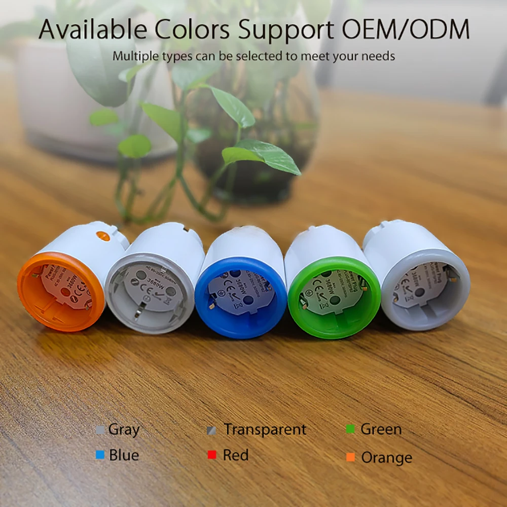 Tuya Homekit Matter Smart Power Plug Wifi 16A Power Meter Remote Control EU Outl