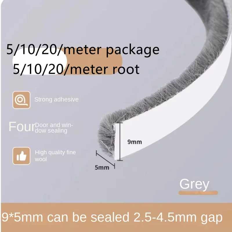 Self-Adhesive Weatherproof Door and Window Brush Strip - Sound Insulation Dust Barrier