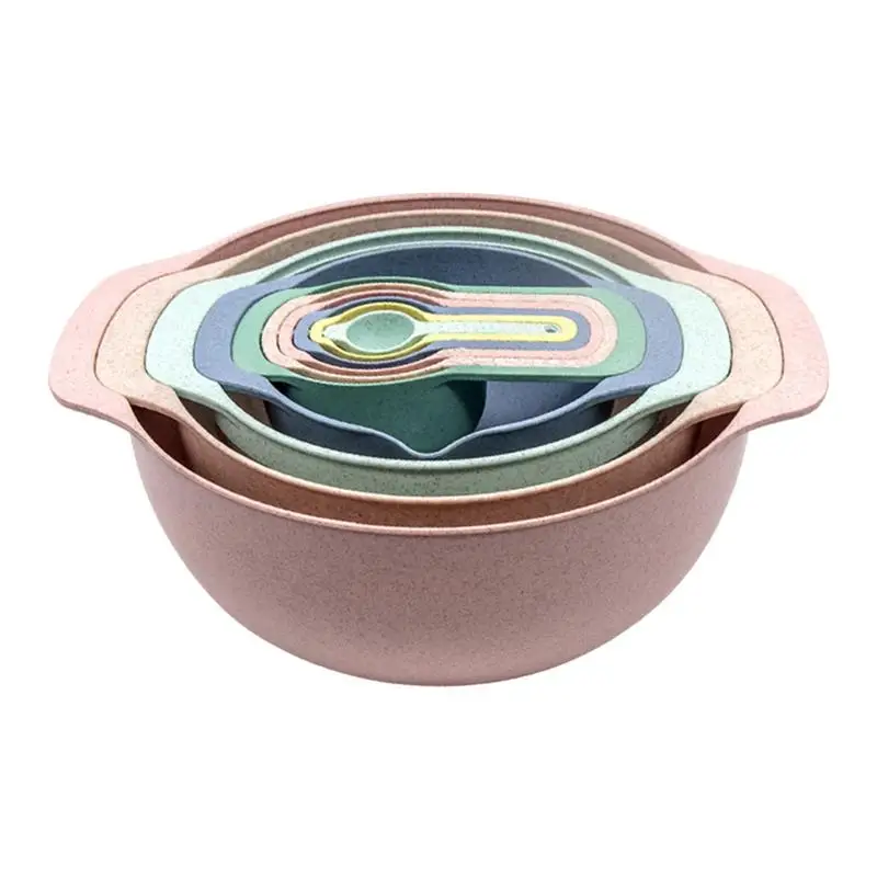 

Stackable Measuring Cup Set Nesting Bowls Stackable Measuring Cups Multifunctional Colander Salad Baking mixing powder sieve