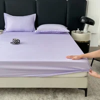 Solid Color Fitted Sheet with 2 Pillowcase Hotel Luxury Deep Pocket Sheet Soft Microfiber Breathable & Comfy Bed Sheet Set, Twin 4