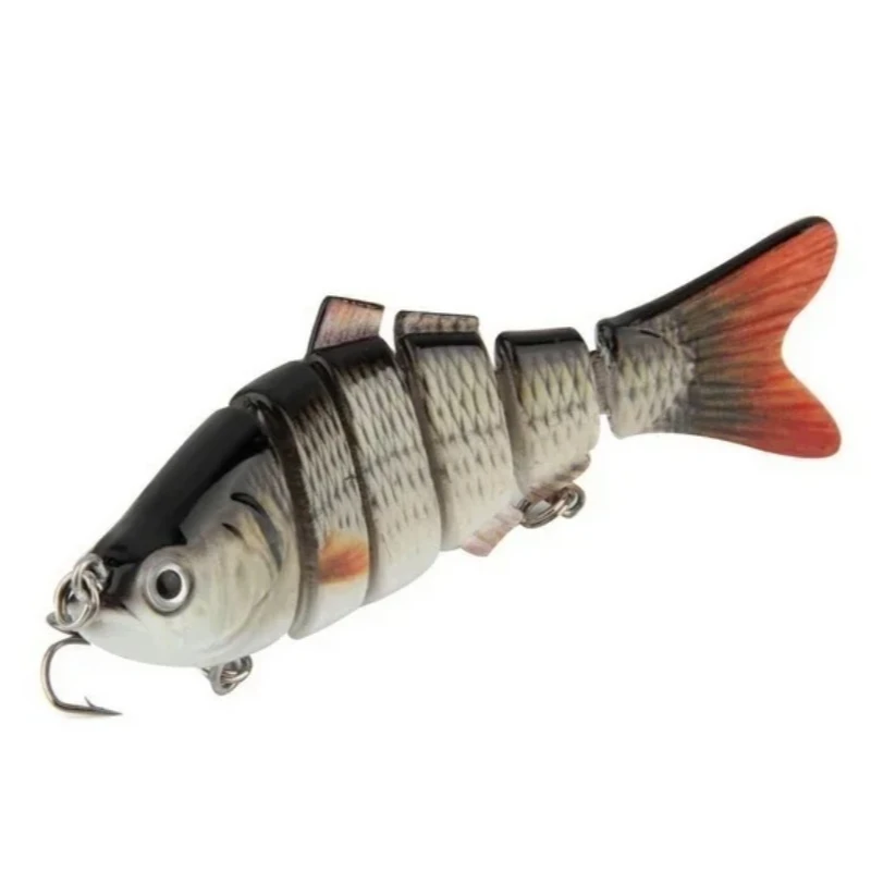 1pc Fishing Lure  Fishing Bait Fishing Lure 5 Segments Crank 3D Eyes Fish Shape Tackle Hook