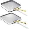 Caraway Griddle Pan & Grill Pan Duo - Non-Stick Ceramic Coated - Non Toxic, PTFE & PFOA Free 1