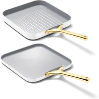 Caraway Griddle Pan & Grill Pan Duo - Non-Stick Ceramic Coated - Non Toxic, PTFE & PFOA Free 1