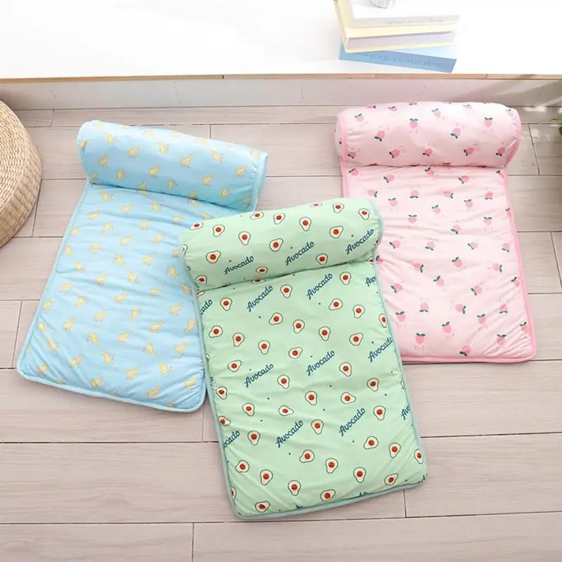 

Cooling Mat For Cats Dog Cooling Mat Summer Pad Pet Mat Bed Cool Bed Ice Pad With Colorful Print And Pillow Summer Washable