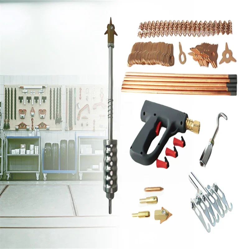 86Pcs Stud Welder Dent Puller Kit Per Car Body Panel Dent Spot Welding Repair Spotter Accessori Box Saldatrice