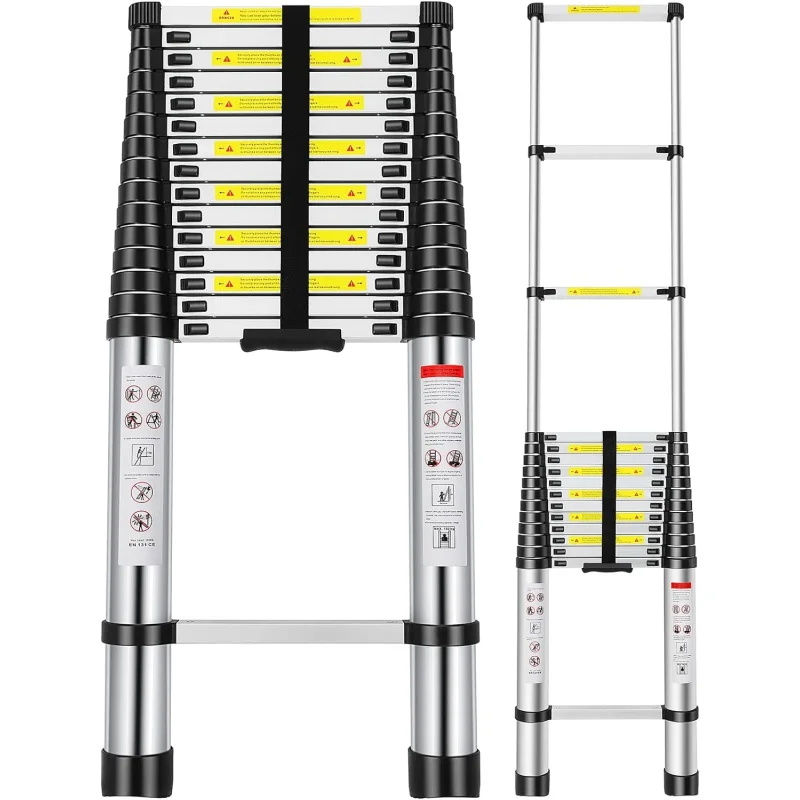 

Telescoping Extension Ladder 20.3 FT, Aluminum Alloy Folding Telescopic Ladder with Locking Mechanism, Multi-Purpose Collapsible