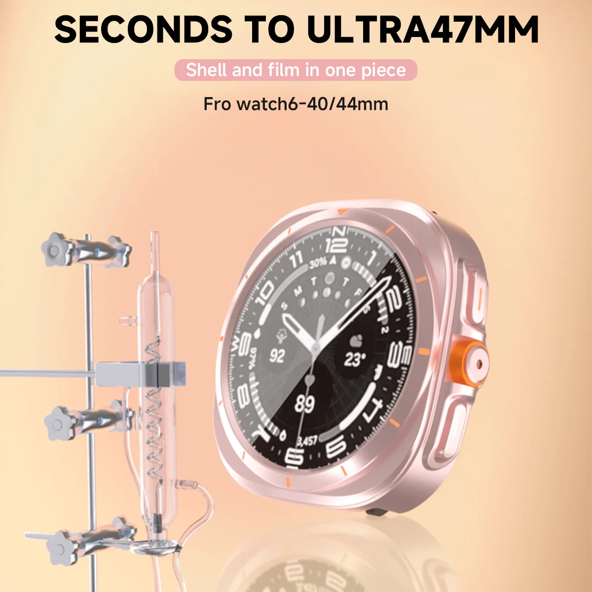 Ultra Case with Tempered Glass Screen Protector for Galaxy Watch Ultra 47mm
