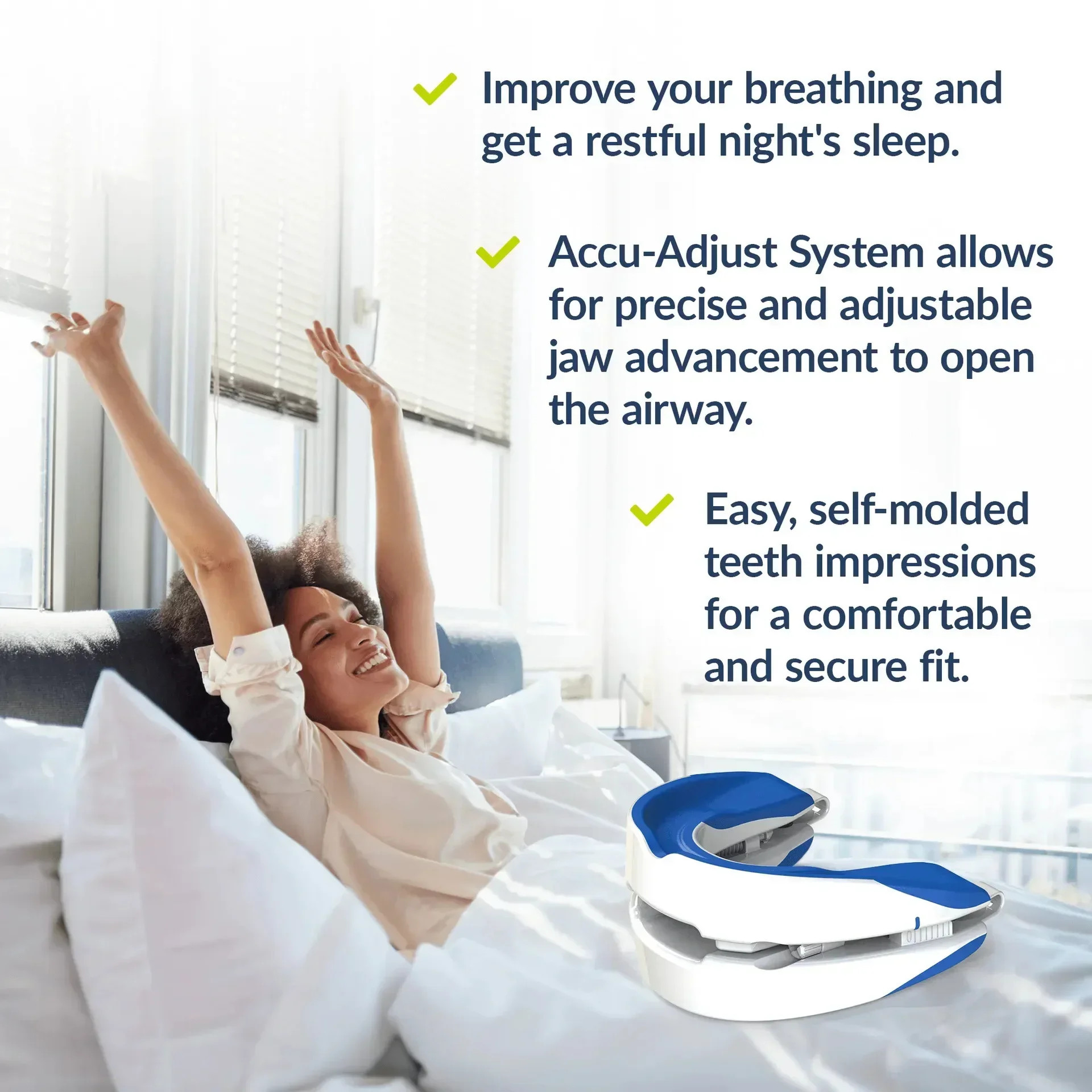 Anti Snoring Mouth Guard Anti-Snoring Mouthpiece Anti-Snoring Device Night Time Teeth Mouthguard Adjustable Sleeping Mouth Guard for Bruxism Stop Snoring
