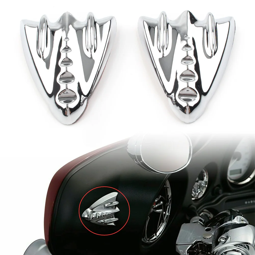 

Chrome Motorbike Inner Fairing Mirror Block Off Cover Plates for Harley Street Glide EFI FLHX 2006-2013 1Pair