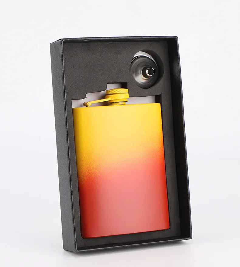 Description Picture 4 of item6OZ colorful Portable 304 SS Flagon black Whiskey Vodka Wine Pot Hip Flask Alcohol Drinking Bottle bar party outdoor utensil
