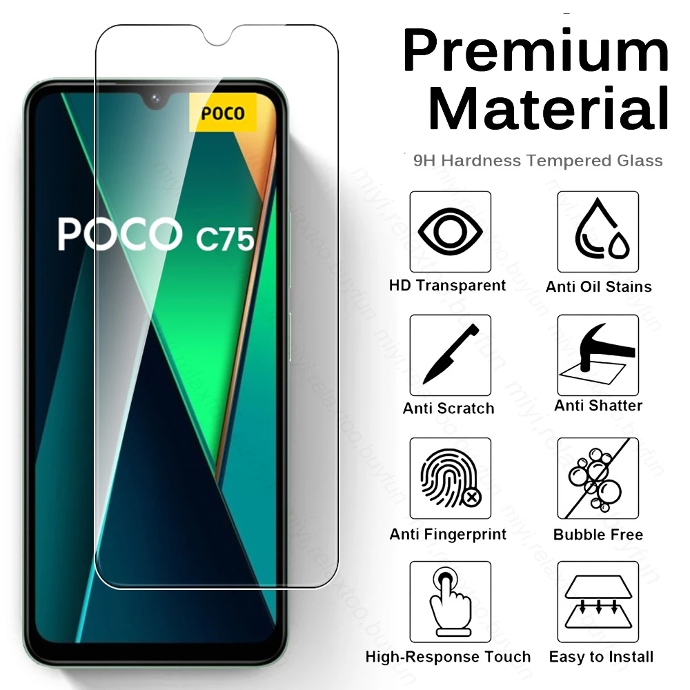 8To1 Glass for Xiaomi Poco C75 4G Screen Protector Tempered Glass Case Poko Little PocoC75 C 75 75C NFC 2024 Camera Protect Glas 2