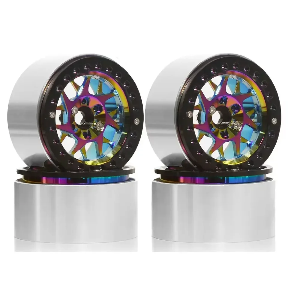 フルアルミ1.9ビードロックホイール タイプA 4本 4パック重アルミ1/9 RCロッククローラー用1.9インチビードロック