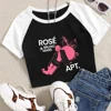 Rose Rosie APT. Bruno Mars Girls Crop Shirts Color blocked short sleeves O-Neck Top 1