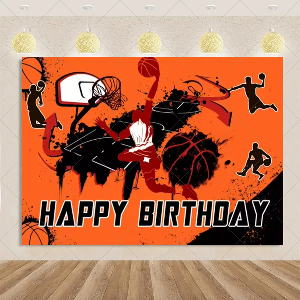 Basketball-Themed Birthday Party Backdrop & Photo Prop Banner
