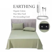 Earthing bed sheet 210*260cm(83*102Inch) organic cotton silver fabric wrinkle free  Breathable Not include Pillowcase 1