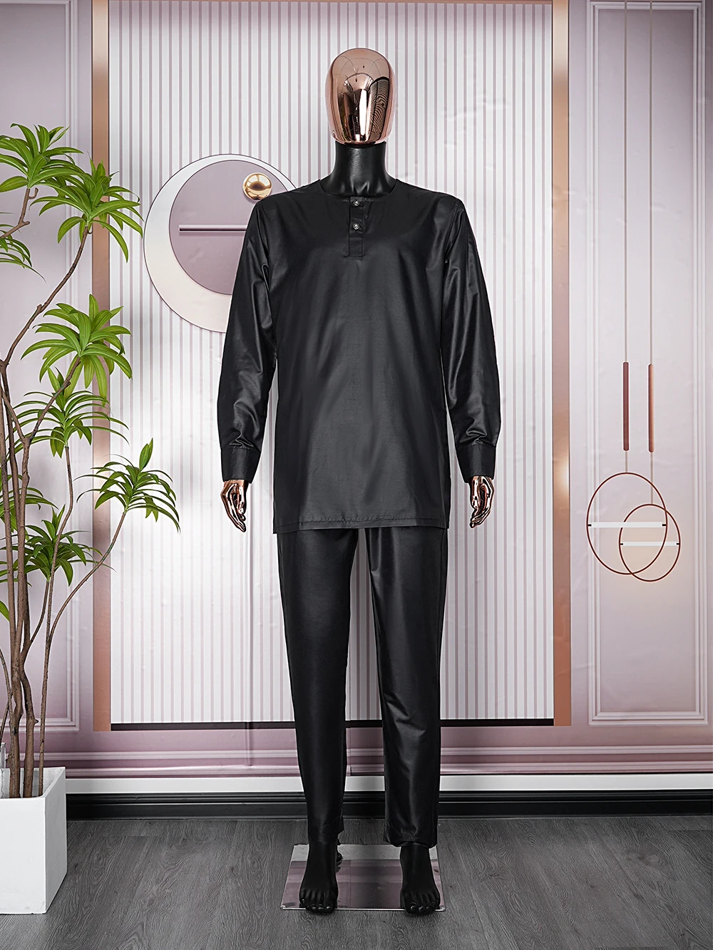 African Clothes for Men Bazan Trads Wears Robe Shirt Pants 3 PCS Set Embroidery Wedding Dress