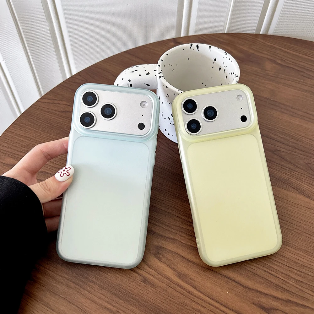 Luxury Transparent Candy Color Case For iPhone Air 17 16 15 14 13 12 Pro Max Plus 16E Clear Matte Silicone Soft Cover Shell 16+ 2