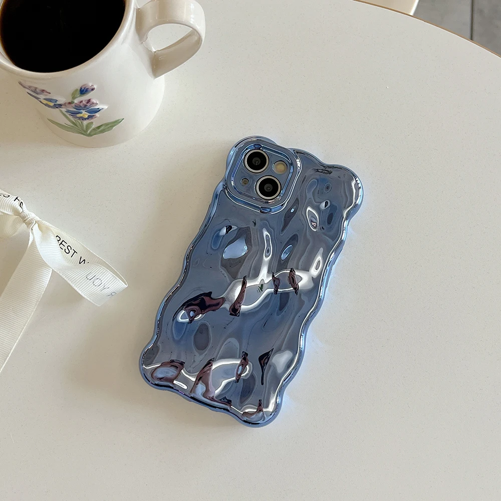 3D-Handyhülle mit Blasenwellenmuster für iPhone 17, Air 16, 15, 14, 13, 12, 11 Pro Max 14pro, galvanisierte, weiche, stoßfeste Rückseite – Detail 10
