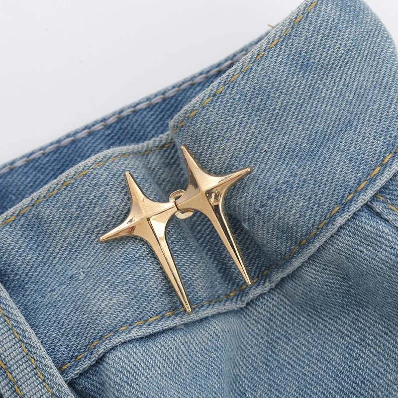 1 Pair Adjustable Trousers Waist Buckles for Jeans Pants Skirts Waist Tightener Snap Button Adjuster Pants Pin Retractable Clips 4