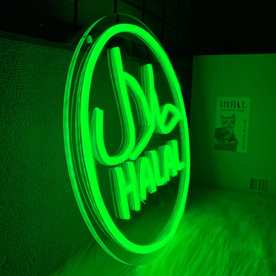 Insegna Led Neon Halal – Luce Verde Dimmerabile Per Ristorante E Parete - 4
