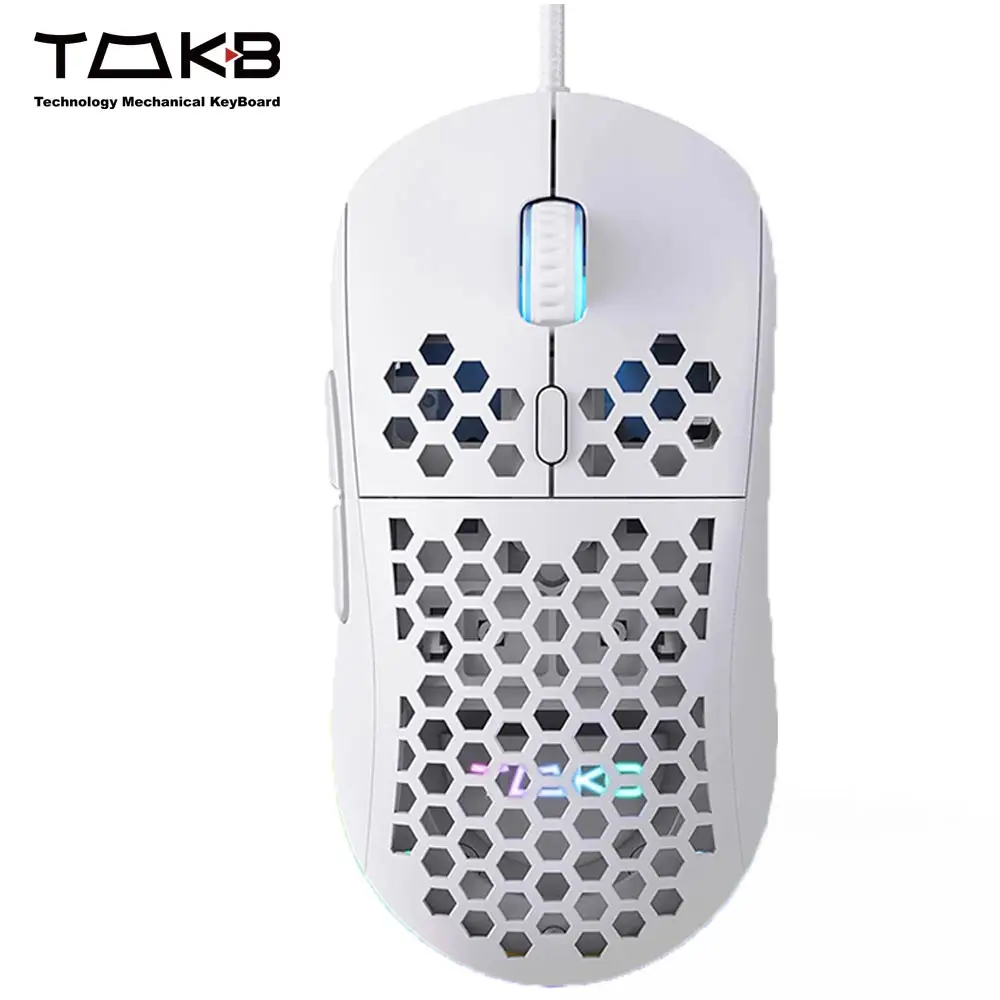 TMKB Falcon M1SE Ultralight Honeycomb Gaming Mouse, High-Precision 12800DPI  Optical Sensor, 6 Programmable Buttons, Customizable RGB, Drag-Free