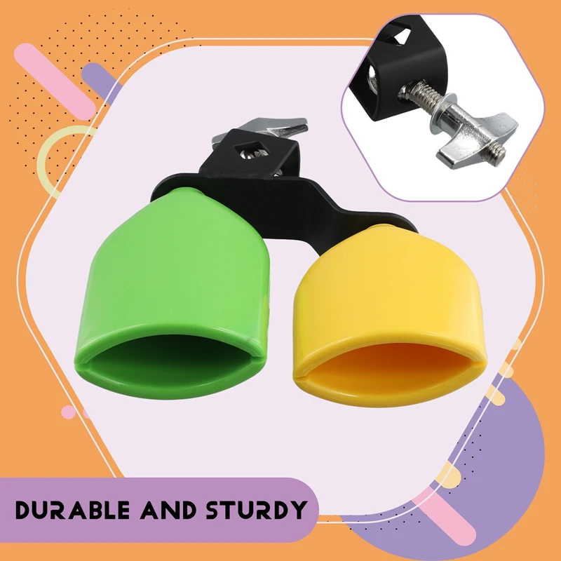 Double Cowbell Bell Music Drum Cowbell High Low Sound Knocker Drum Percussion Instrument Part Accessories