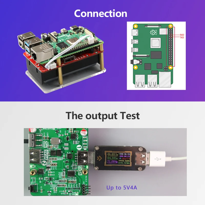 Carregar e Impulsionar o Powerbank 5v 2a 5v 4a Saída de Controle Duplo Comunicação Uart Framboesa pi 4b 5v3a Jetson Ups Nvidia 21700 - Imagem 5
