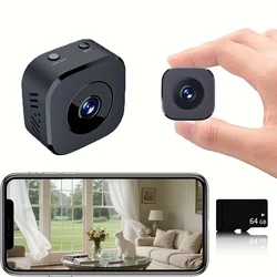 8K HD Wireless Smart Security Camera with Motion Detection & Night Vision (Black - 64GB Card)