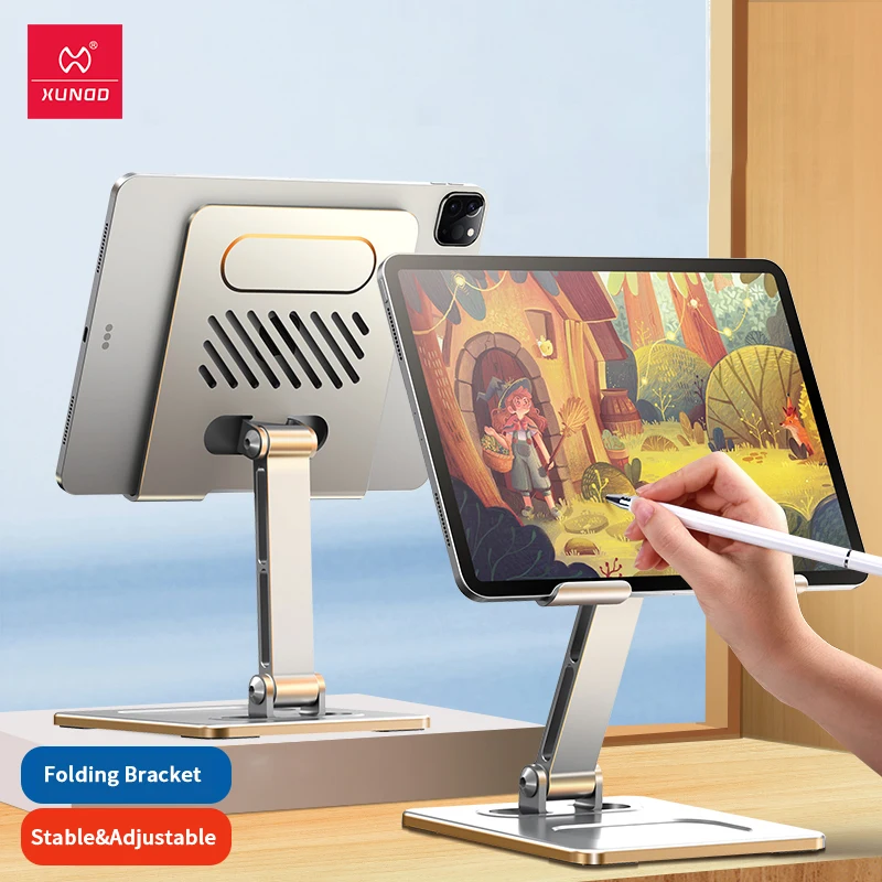 Xundd 태블릿 거치대,아이패드 거치대, 휴대용 알루미늄 합금 마운트, 조절 ..
