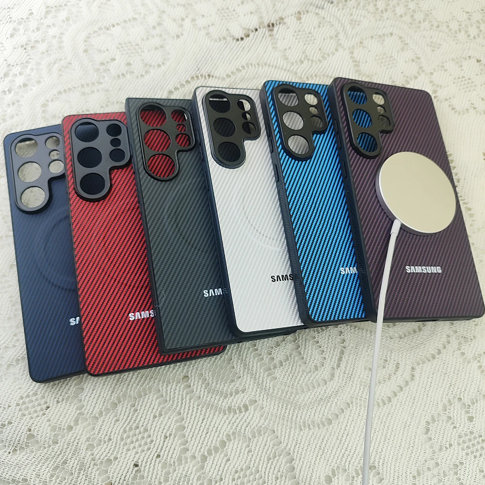 Carbon Fiber Magnetic Magsafe-Compatible Case - Wireless Charging Bumper Cover