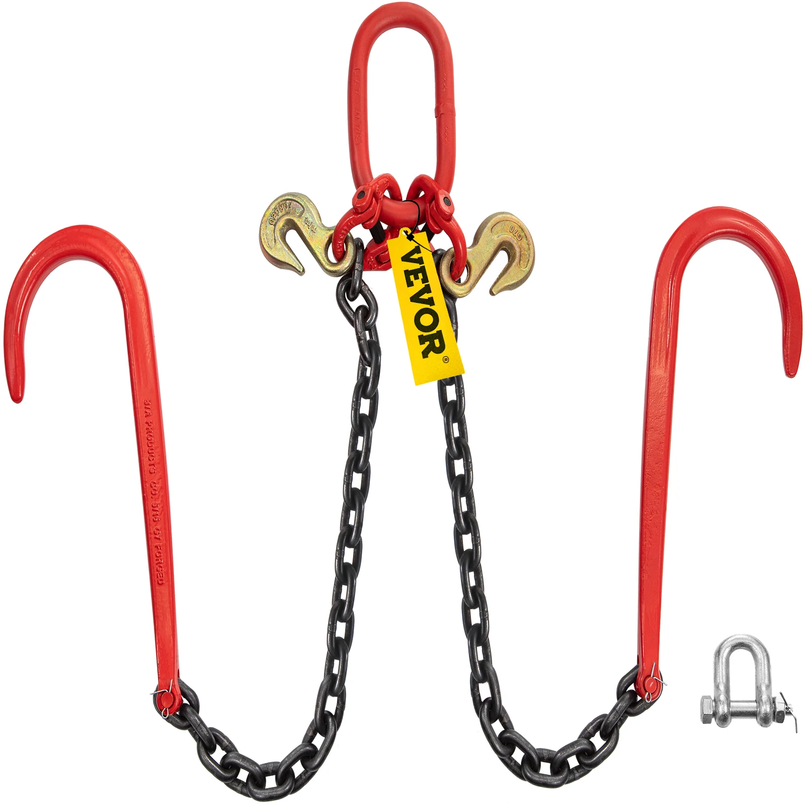 Vevor V Bridle Chain 3/8 Inch Adjustable Tow Chains Grade 80 With J Hooks &  Grab Hooks Pear Link Connector And Shorteners - Chains - AliExpress