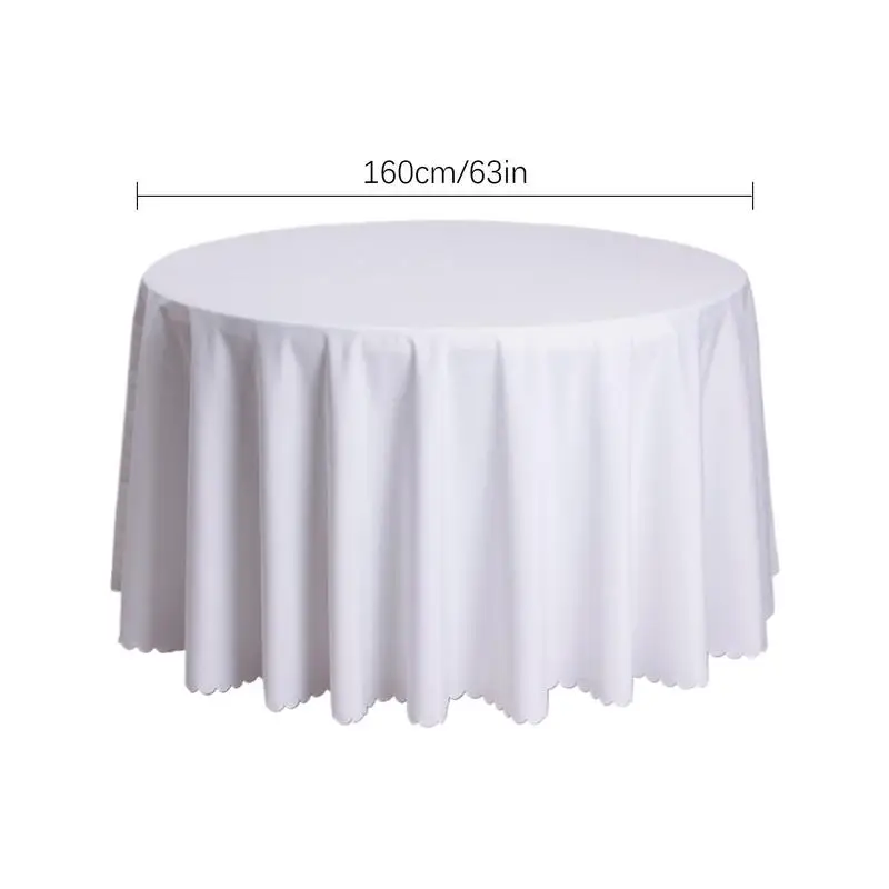 Table Cloth Round Cover 160cm Solid Color Table Covers Kitchen Dining Accessories Stain Resistant Buffet Tabletop Decoration
