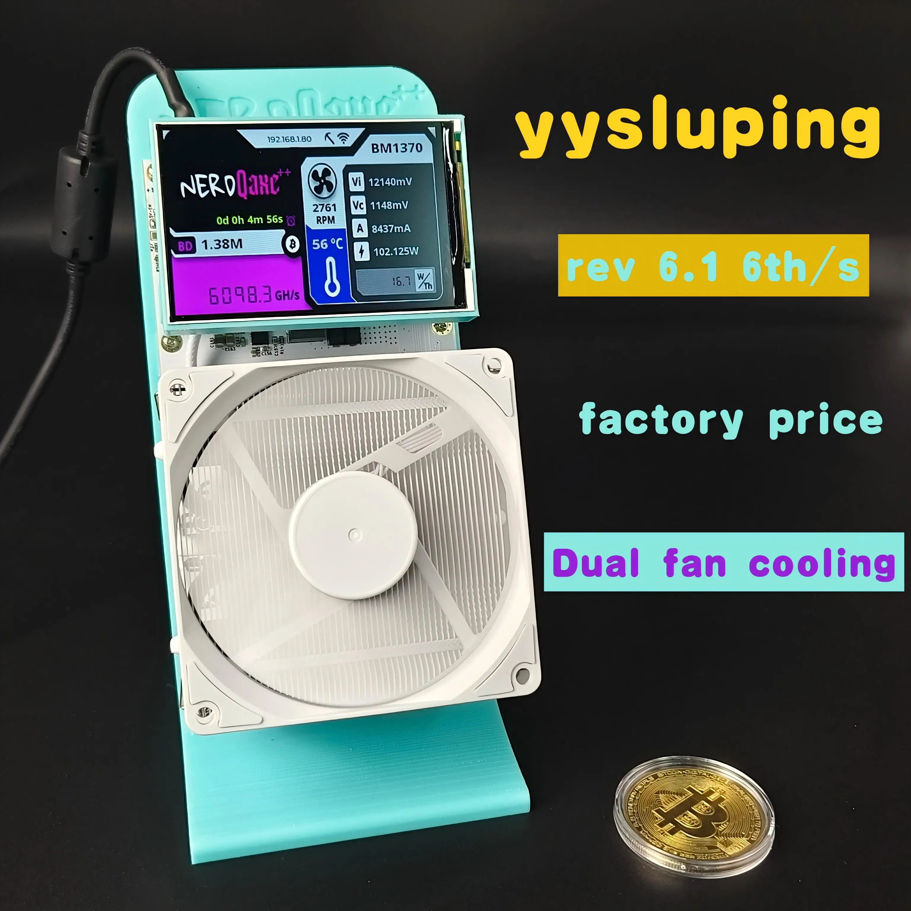 yysluping BitNerdQaxe++ Rev6.1 6TH/s 120W