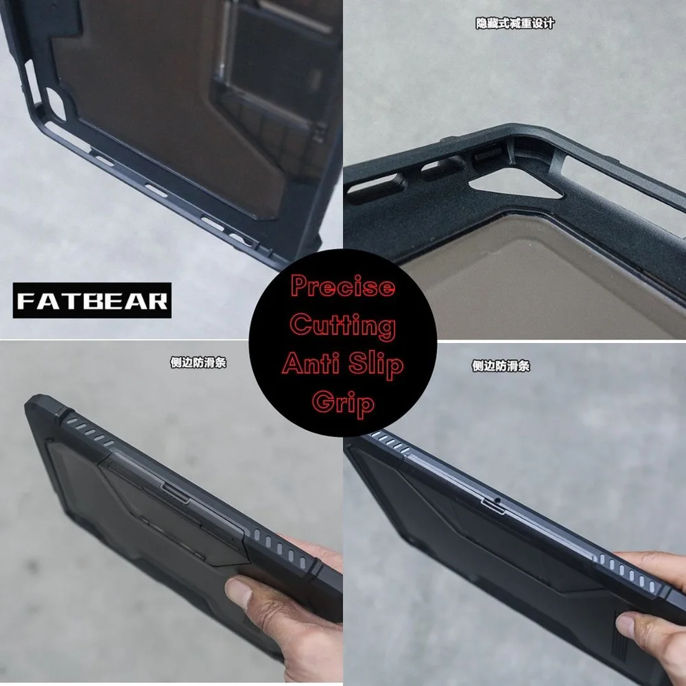 fatbear militar tático classe resistente prova de choque armadura escudo capa da pele para ipad mini ar